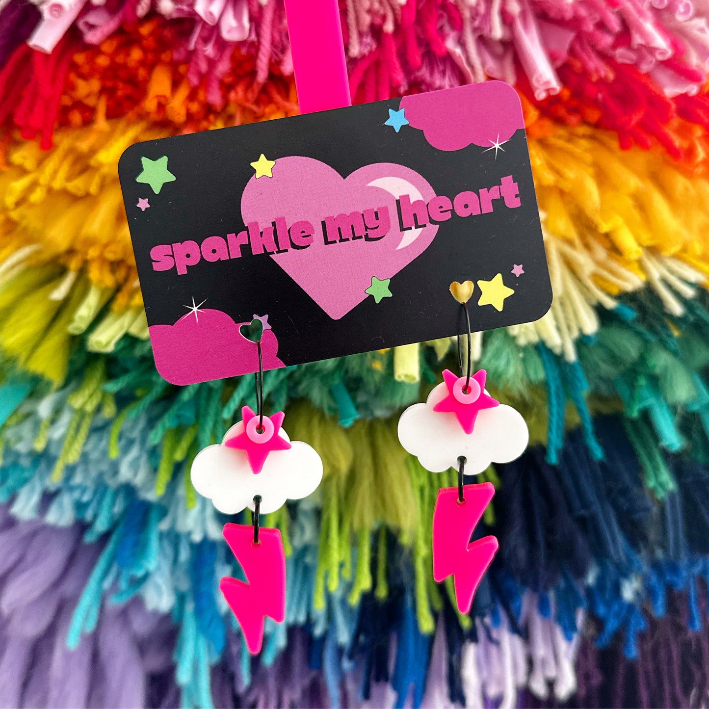 Cloud Struck Earrings • Pink