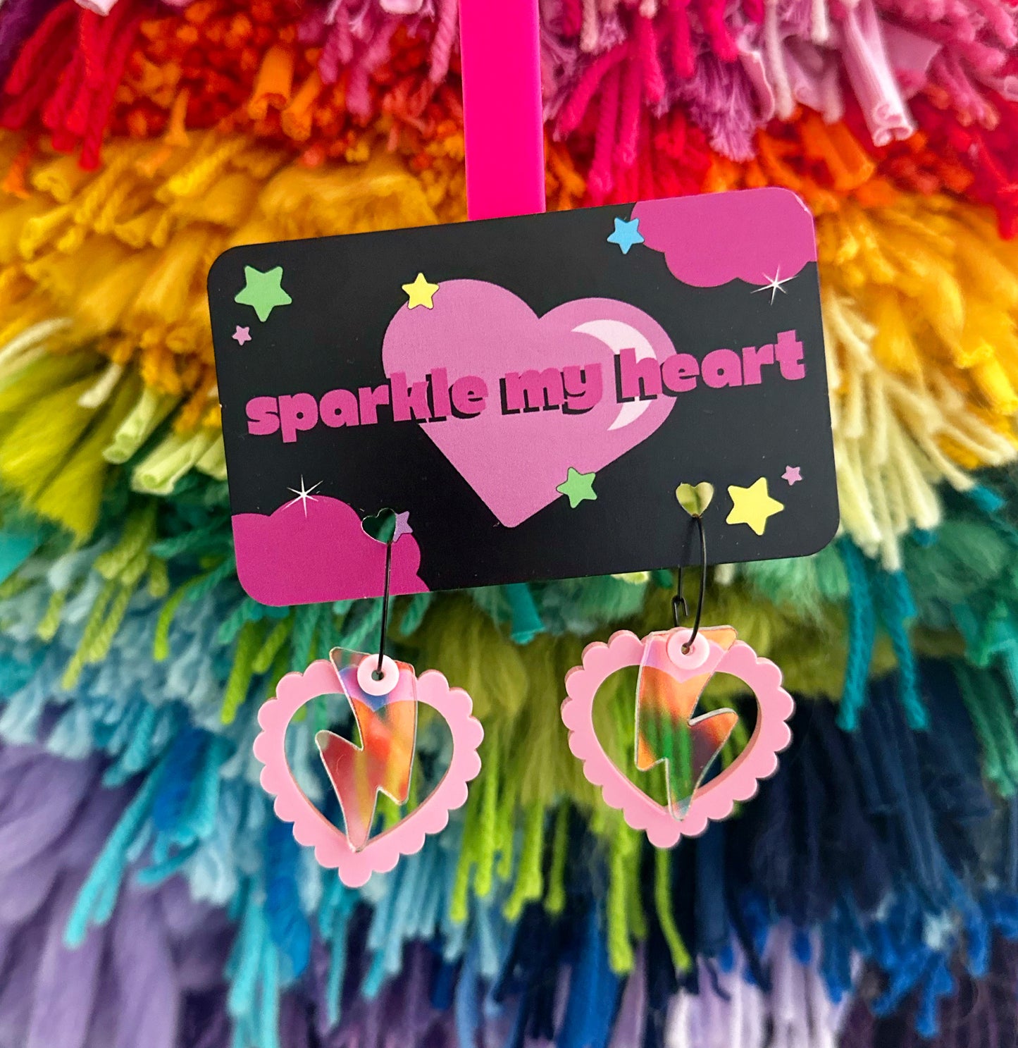 Love Struck Earrings • Pink / iridescent