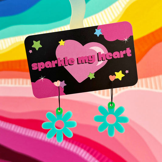Daisy Love Earrings • Blue / Green