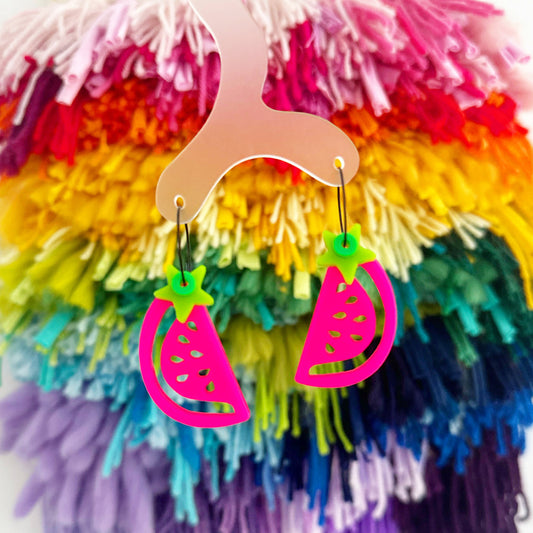 Watermelon Earrings • Green