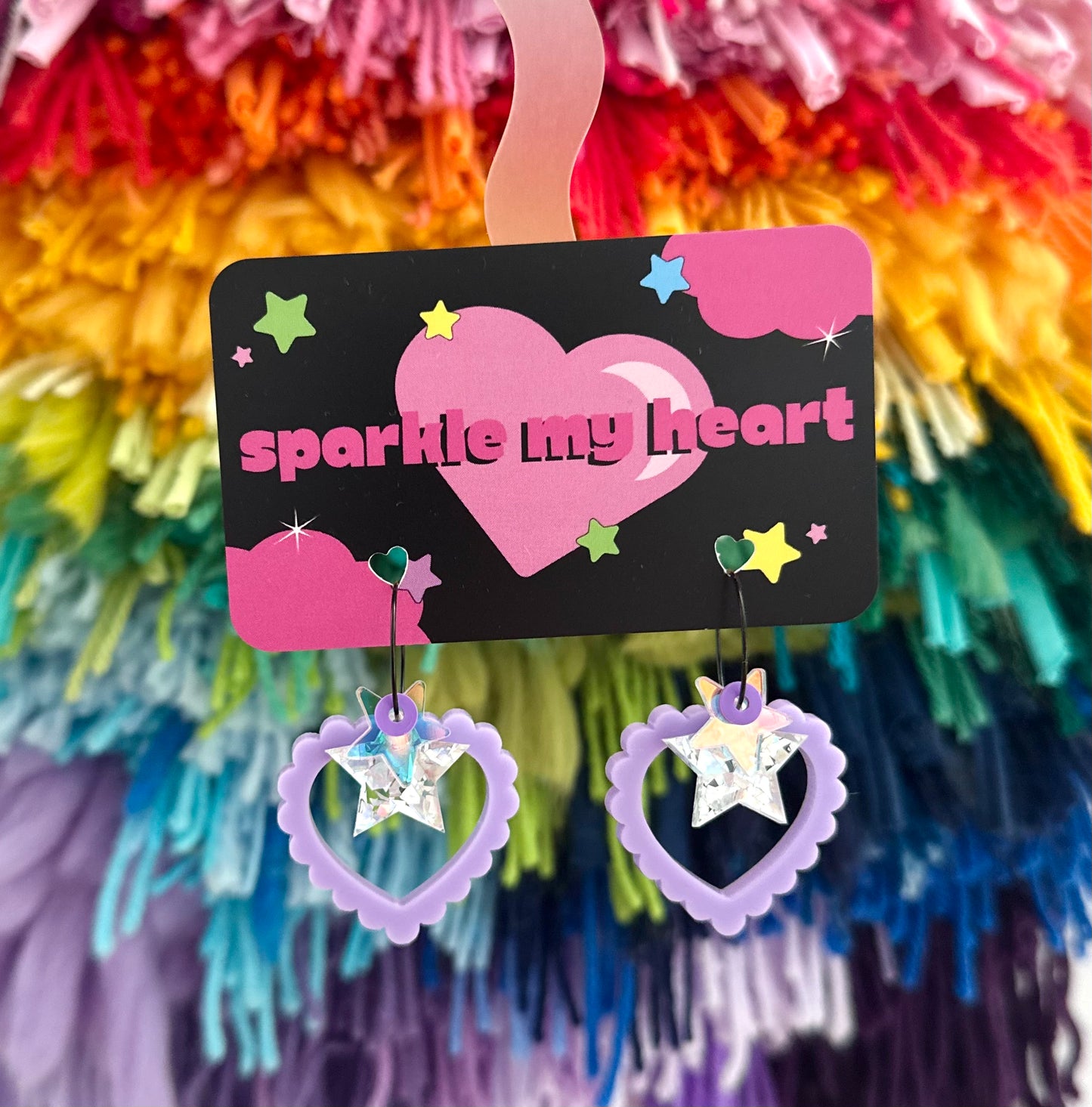 Heart Rockers Earrings • Purple