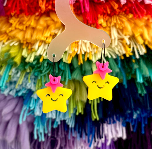 Happy Star Earrings • Yellow