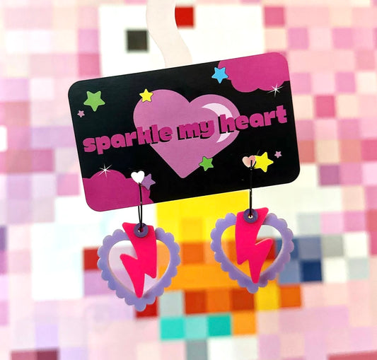 Love Struck Earrings • Purple / Pink
