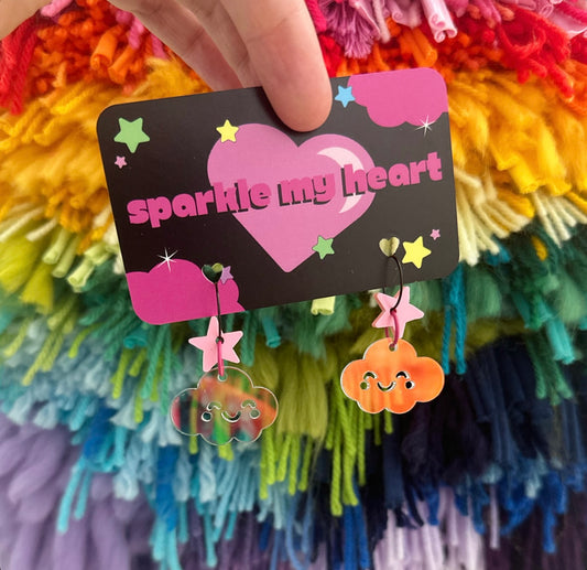 Cutie Cloud Earrings • Iridescent