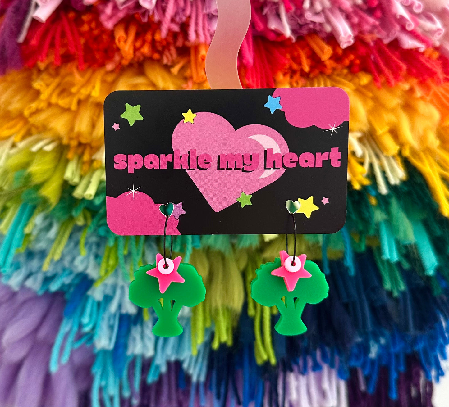 Broccoli Earrings • Pink