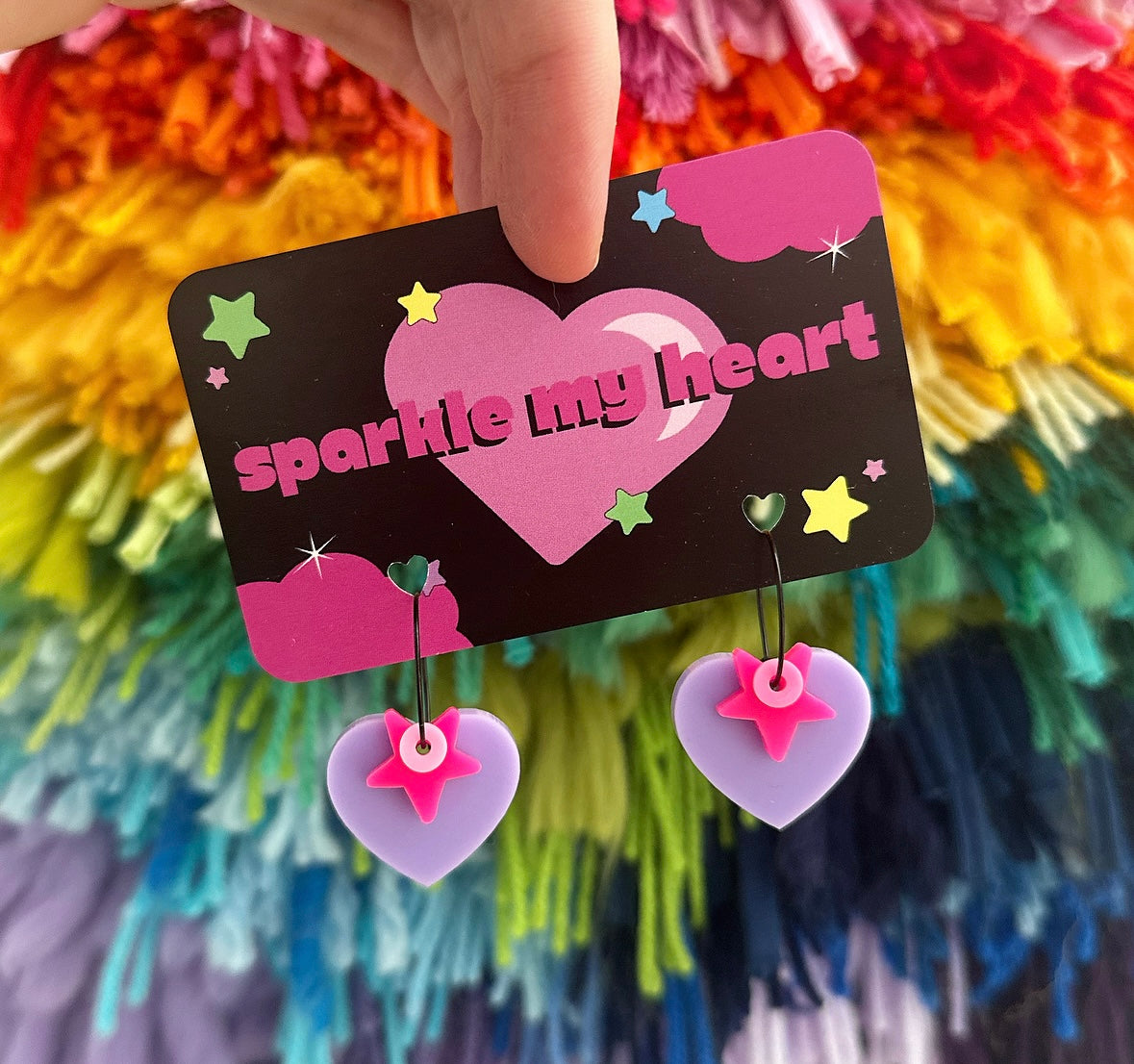 Heart You Earrings • Purple / Pink