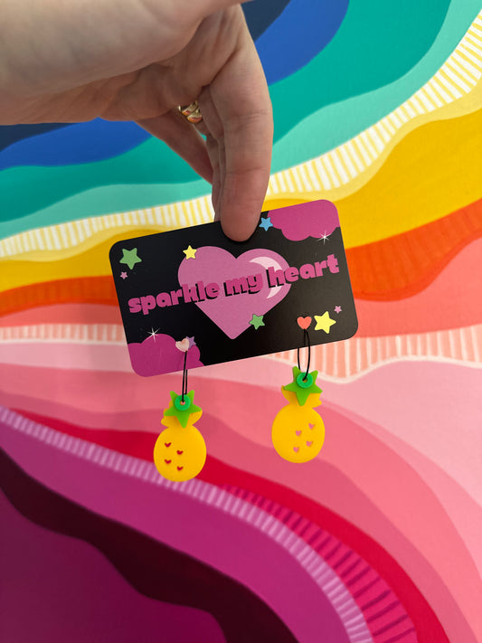 Pineapple Earrings • Green star