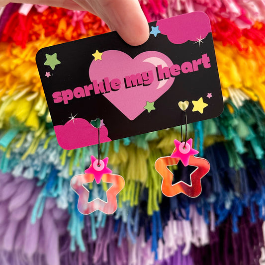 Starlight Earrings • Iridescent / Pink