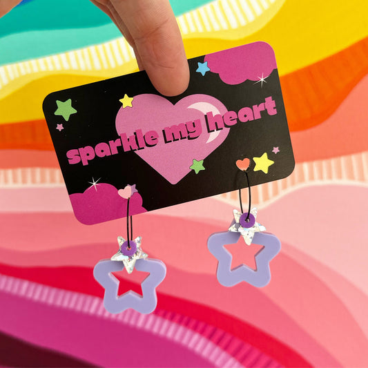 Starlight Earrings • Purple / holo